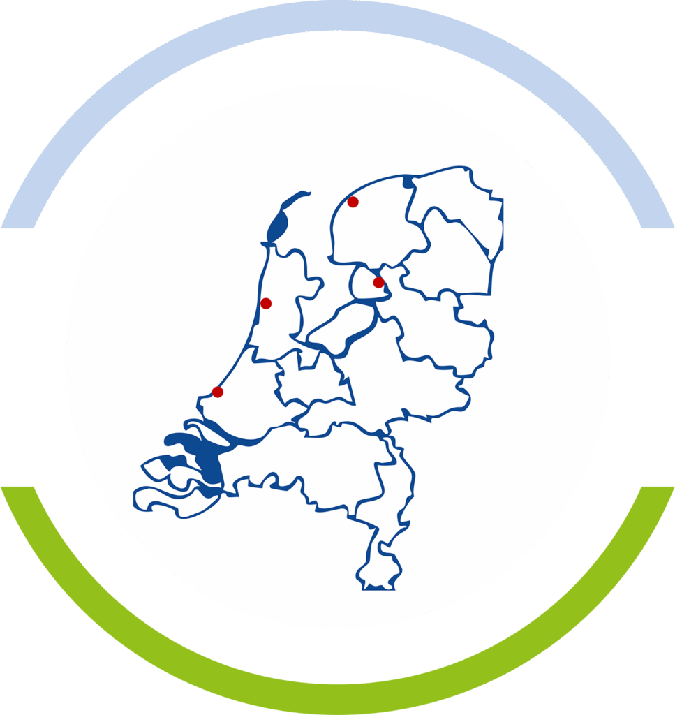 Een kaartje van Nederland ter illustratie van de bladluismonitor