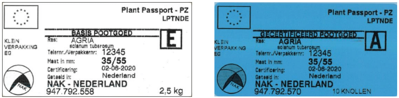 voorbeeld van een plant passport